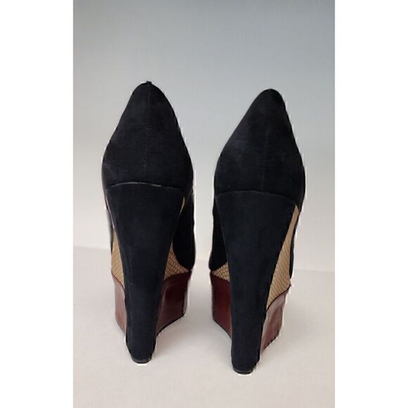 LIliana Colorblock Wedge Platform Shoes Size 6.5 Multicolor Black - Picture 5 of 9